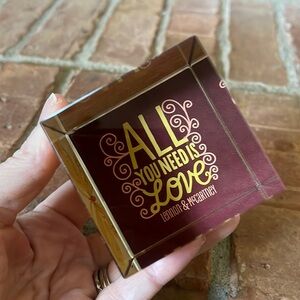 Hallmark John Lennon Paul McCartney All You Need Is Love Butterfly 3D Glass Cube